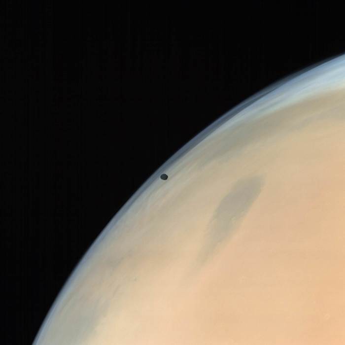 Phobos in front of Mars - Phobos, NASA, Mars, Space, Satellite