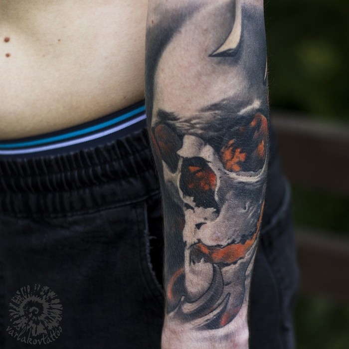 Healed fragment. - My, Tattoo, Moscow, Realism, Scull, Tattoo Lovers League, Tattoo artist, Tattoo, Tattoo Artists