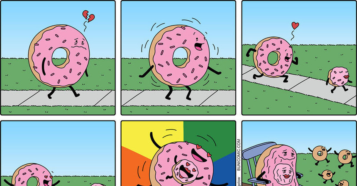 Счастливые пончики, Buni, Pagelow, Пончики, Счастье, Комиксы.