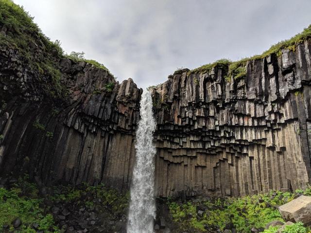 Basalt columns, Iceland - Waterfall, Basalt, Iceland