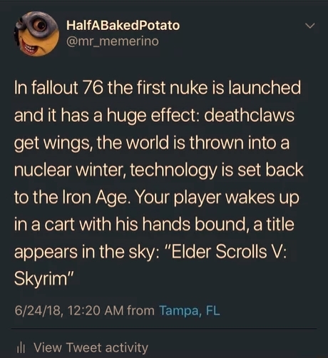 Fallout 76 - 9GAG, Fallout, Skyrim, Bethesda