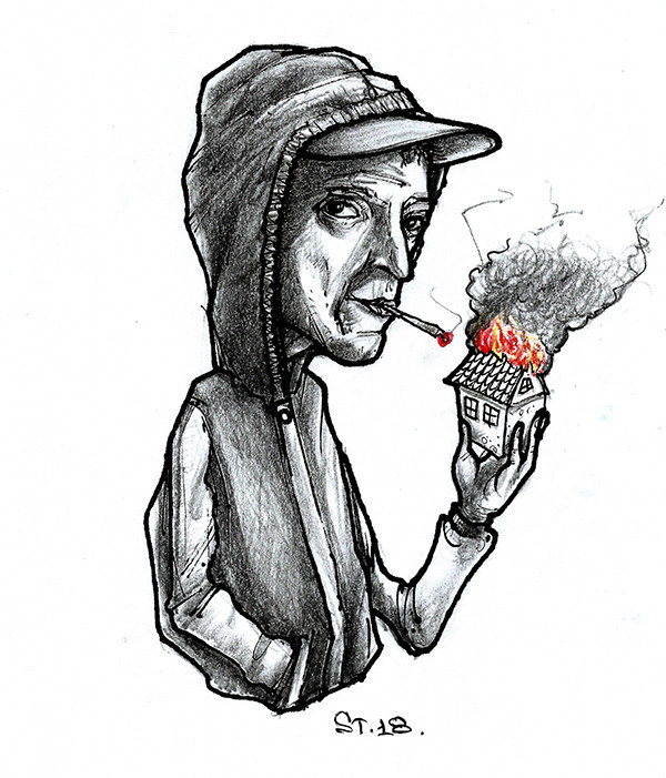 From a piece of coal, a self-rolling cigarette always smokes so sweetly - My, Art, Drawing, Illustrations, Bloodstream