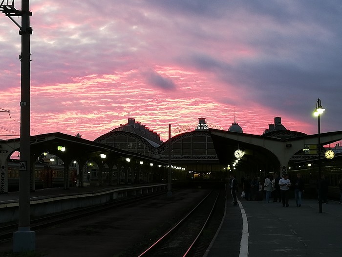 City on the Neva - My, Sunset, Saint Petersburg, Railway station