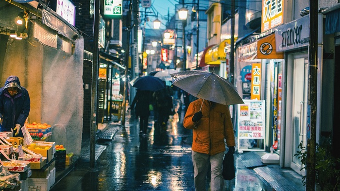 Evening rainy Tokyo - My, Japan, Tokyo, The photo, Rain, Night, Night street lantern pharmacy