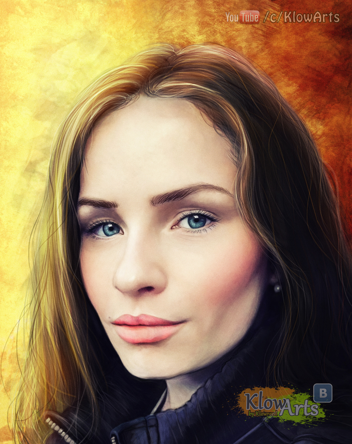 Portrait to order - My, Longpost, Photoshop, Portrait, Art, Drawing, Beautiful girl, Video, Digital drawing, Girls, Process