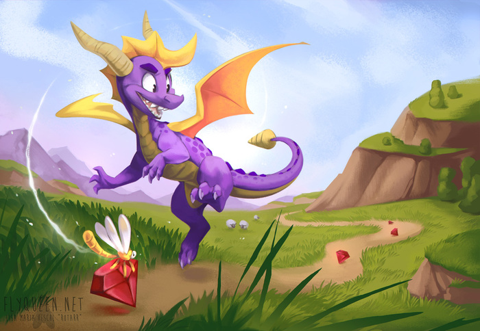 Classic Spyro - Rotarr, Spyro, Furry, Art