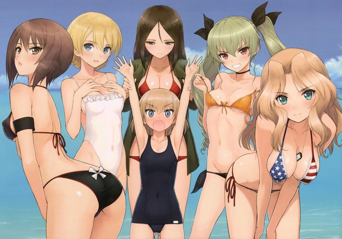 Girls und Panzer
 - NSFW, Anime, Girls und panzer, , Anchovy, Nishizumi maho, Nonna, Darjeeling, Anime art