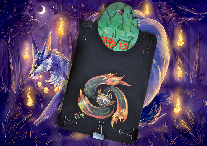 Первая расписанная футболка на готовом мольберте