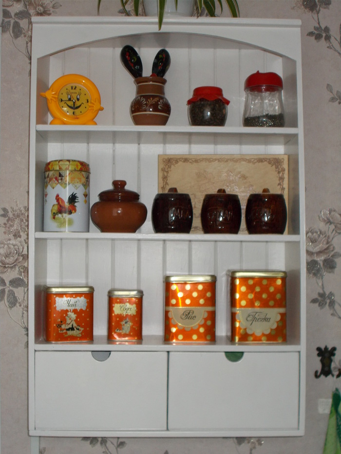 Open shelf for the kitchen. - My, A shelf, Needlework without process, With your own hands