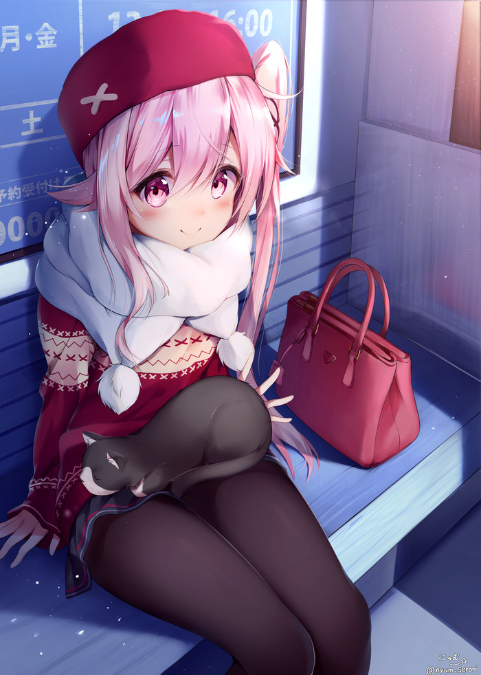 Anime Art #37 - Anime art, Nyum_serori, Chan, Milota, Pink hair, Kantai collection, Anime, Harusame, Girls