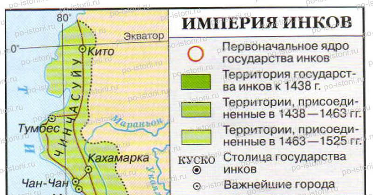 Карта империи инков