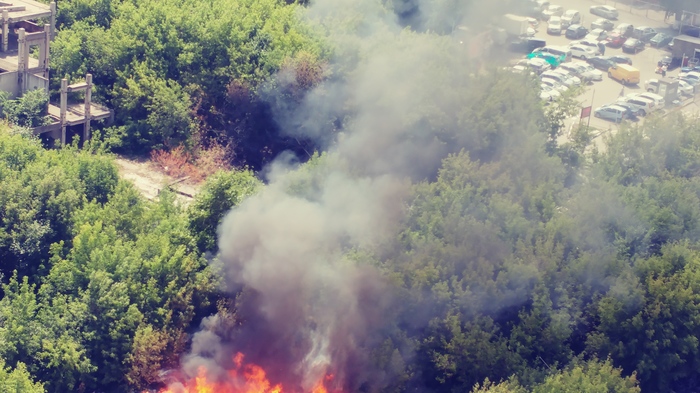 Garbage heap fire in Lyubertsy - My, Lyubertsy, Fire, Garbage, Video, Longpost, My