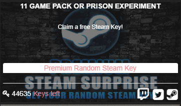 11 Game Pack or Prison Experiment - Gamecode, Steam freebie
