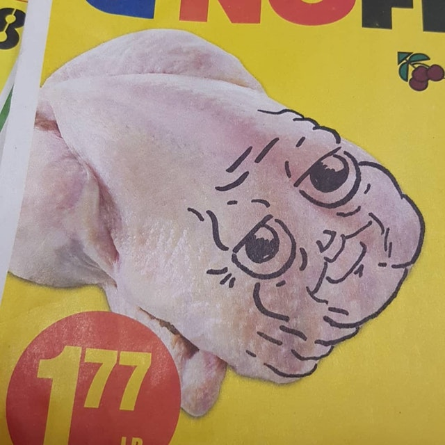 Someone drew a face on a chicken - Hen, Face