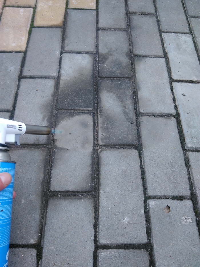 We remove oil from paving slabs. - Butter, Fire, My, Longpost, Paving slabs