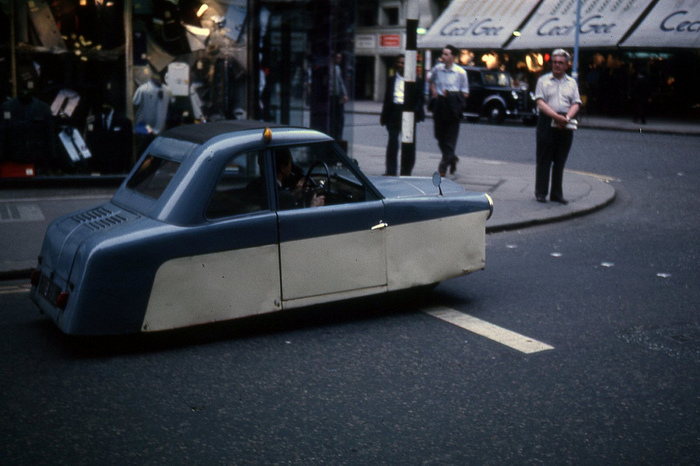 Reliant Regal на улицах Лондона. Май 1963 г. - Великобритания, Интересное, Фотография, Ретро, 1963, Авто