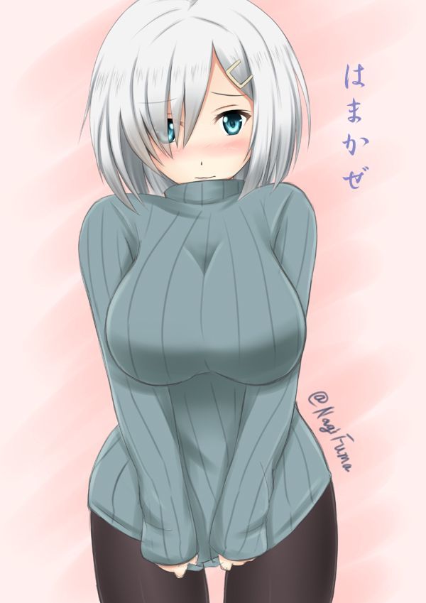 Hamakaze (Artist: Fuuma Nagi) - NSFW, Kantai collection, Anime, Anime art, Hamakaze, Swimsuit, Pullover, Longpost