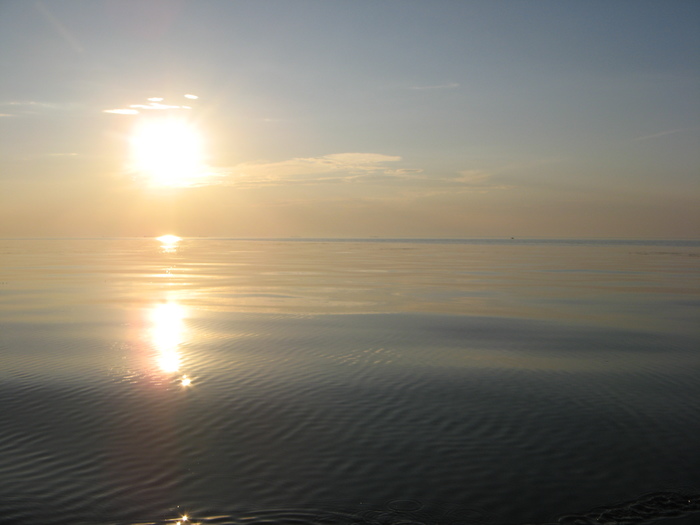 Evening on the Baltic: testing a boat motor of our own making. - My, Sea, , The Gulf of Finland, Boat motor, Longpost, Sunset