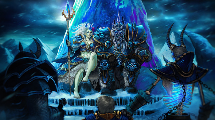 Arthas and Jaina of the Frozen Throne Art - Art, , Wow, World of warcraft, Warcraft, Jaina Proudmoore, Lich King