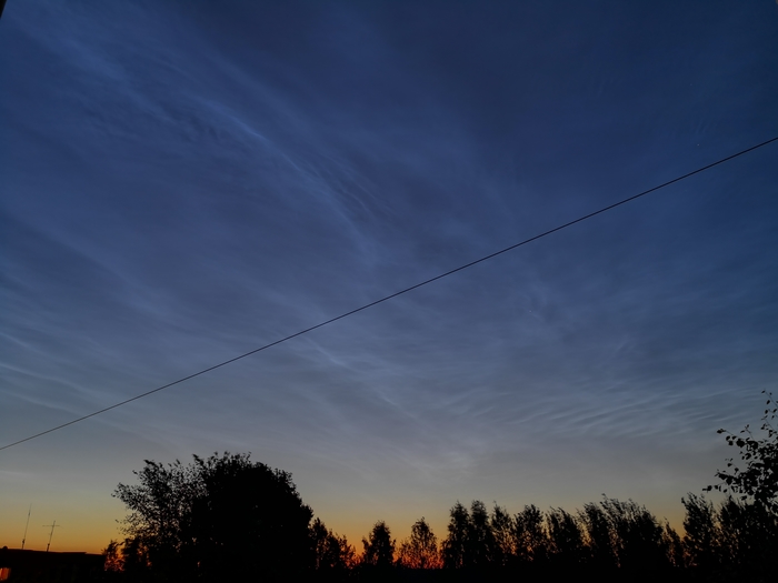 Noctilucent clouds - My, Sky, Stars, Astronomy, Mobile photography, Koryazhma, Nature, Atmosphere, Longpost, Stars