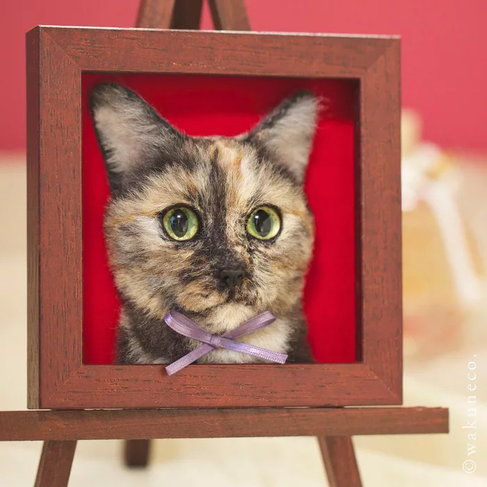 Japanese Artist Creates Realistic Cat Portraits - cat, , Felt, , Art, Fluffy, 9GAG, , GIF, Video, Longpost