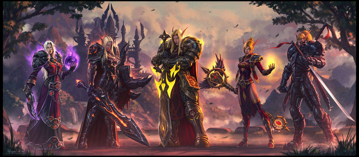 Blood Elf Family Portrait Art - Арт, Todor Hristov, WOW, World of Warcraft, Warcraft, Эльфы, Blizzard