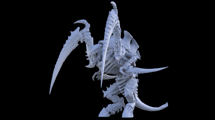 CARNIFEX AND A BROAD OF RIPPERS IN THE PROCESS OF WEEDING - My, Tyranids, Xenos, 3D, Zbrush, Warhammer 40k, Wh other, Wh Art, Longpost