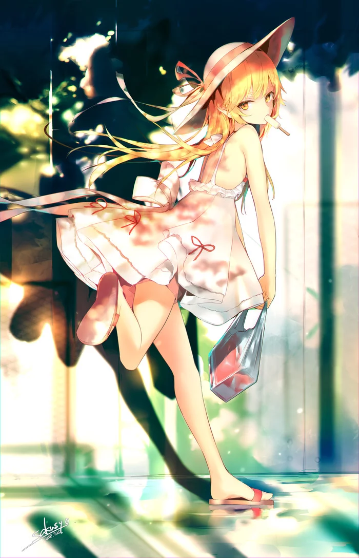 Oshino Shinobu - Anime art, Anime, Shinobu oshino, Bakemonogatari, Monogatari series, Vampires