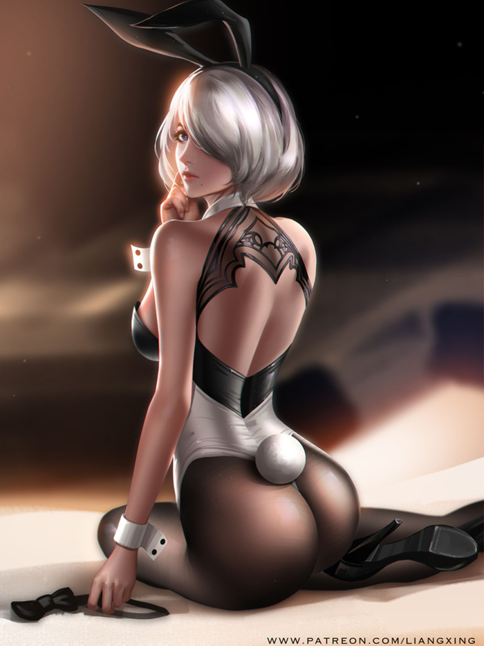 2B Bunny Girl Art - NSFW, Art, Liang xing, NIER Automata, Yorha unit No 2 type B, NIER, Game art, Girls