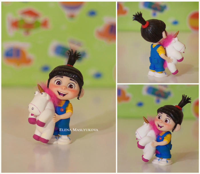 Agnes from the cartoon Despicable Me and little Moana - My, Figurine, , Polymer clay, Agnes, Moana, Polymer clay, Despicable Me, Figurines