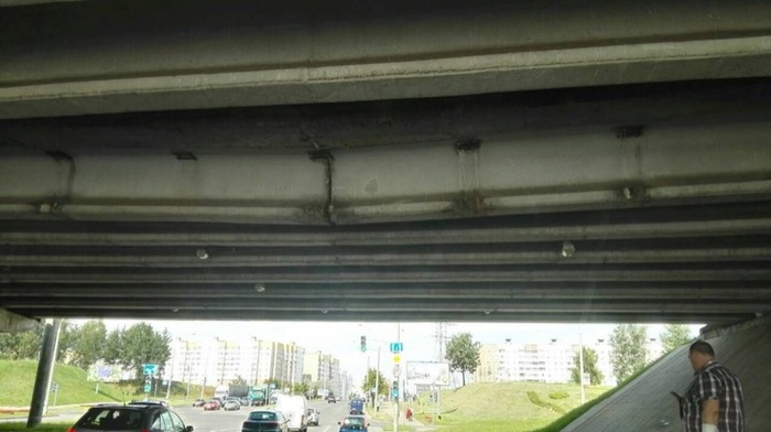 Bridge cracked on MKAD in Minsk - Minsk, MKAD, Road works, Longpost