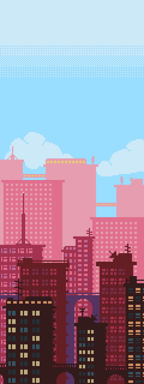 Town - My, Pixel Art, Town, Aseprite