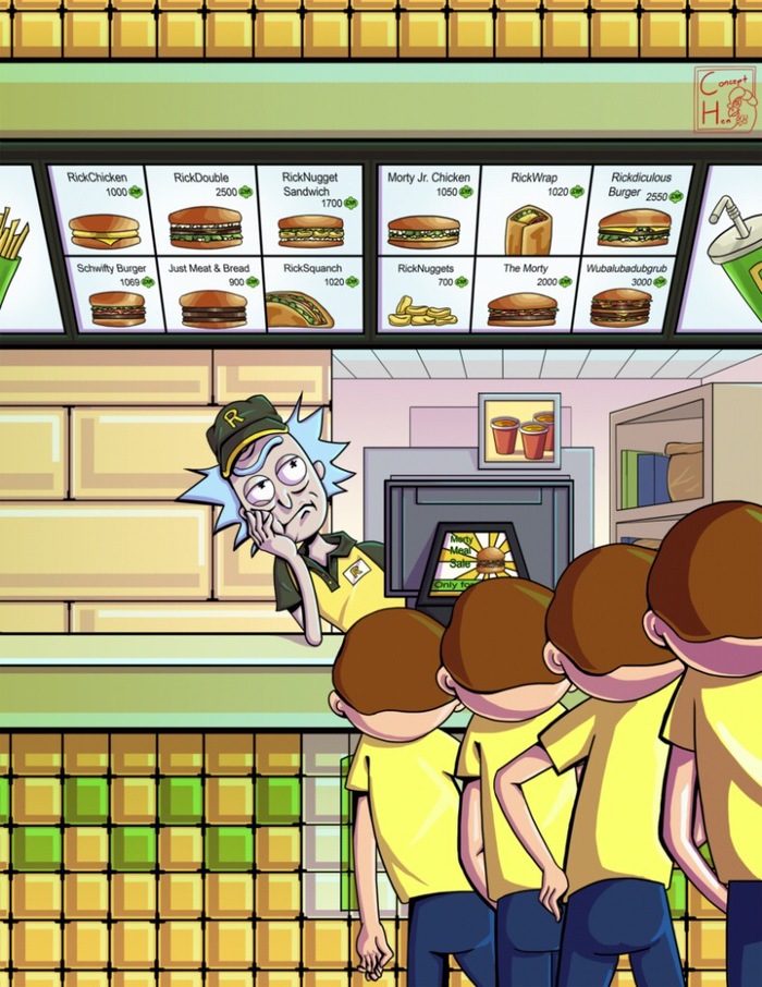 Когда сычуаньский соус в наличии Рик и Морти, Сычуаньский соус, Макдоналдс, Арт, Картинки