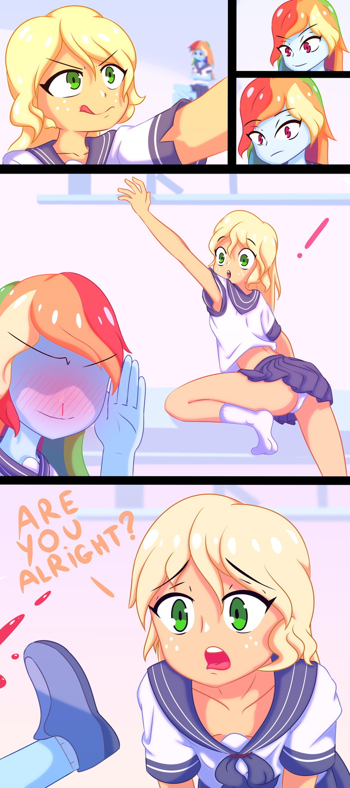   ? My Little Pony, Equestria Girls, Applejack, Rainbow Dash, Rockset, MLP Edge, 