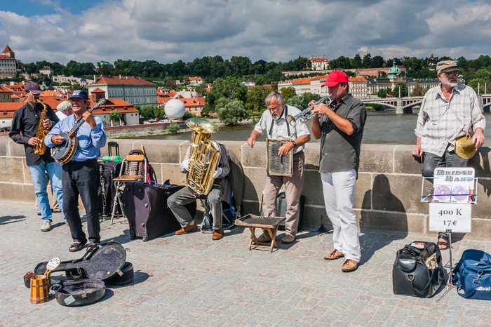 Vocal-instrumental ensemble - My, Prague, The Charles Bridge, Band, Music, Travels, Street musicians