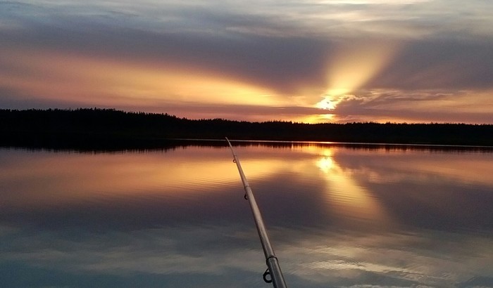 Sunset. - My, Sunset, Lake, Fishing, Evening, Fishing rod