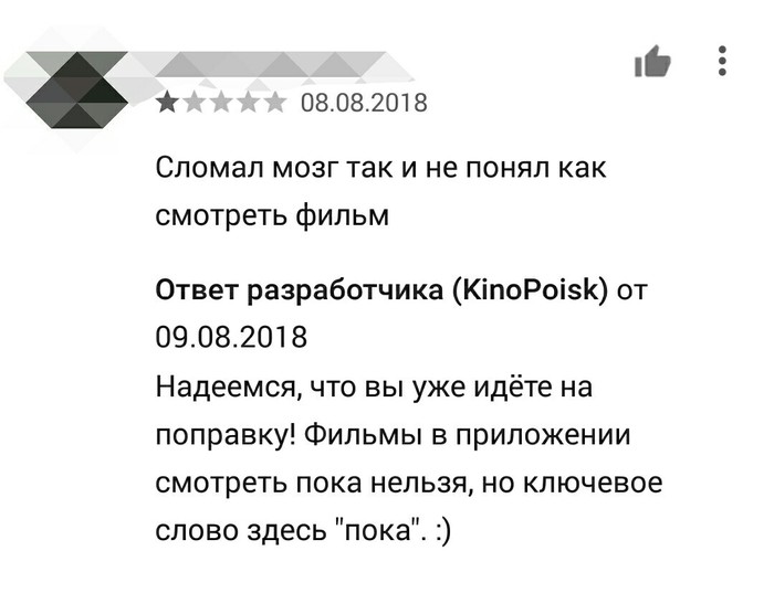 KinoPoisk is not asleep - KinoPoisk website, Comments, Answer, Humor, Appendix