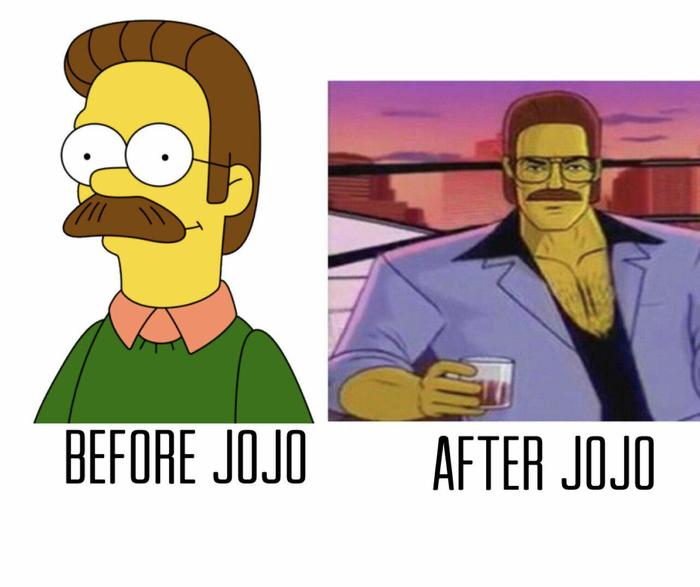Is this a JoJo reference? - JoJo Reference, Jojos bizarre adventure, The Simpsons, Ned Flanders