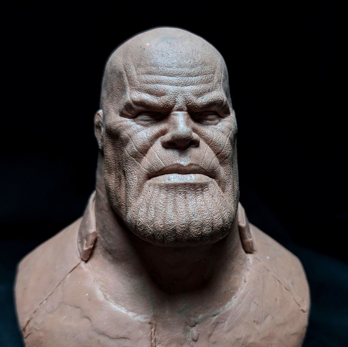 Plasticine bust of Thanos (in progress) - My, Thanos, Avengers, Avengers: Infinity War, Friday tag is mine, , Creation, Plasticine, Josh Brolin, Longpost