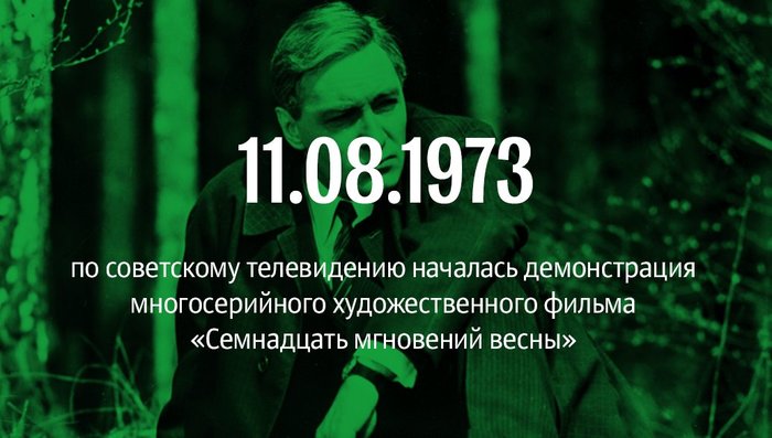 Seventeen Moments of Spring, first episode 45 years ago - Story, The culture, Serials, Seventeen Moments of Spring, the USSR, The television, Twitter, Риа Новости