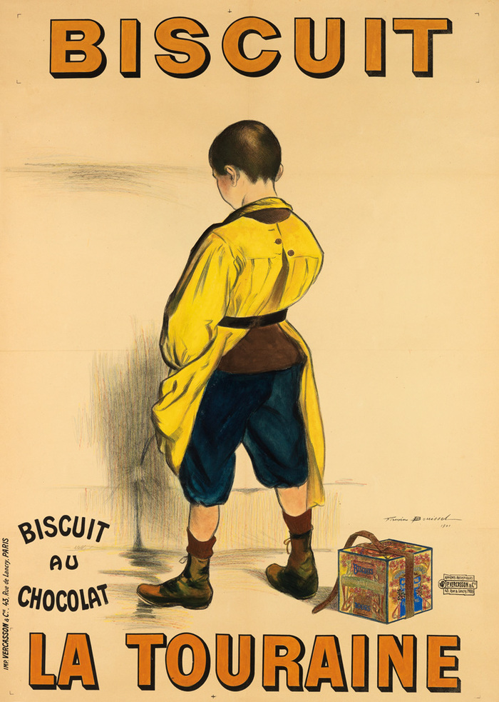 Biscuit La Touraine. Advertising poster. France, 1901 - France, Poster, Advertising, Biscuit, Sweets, Confectionery
