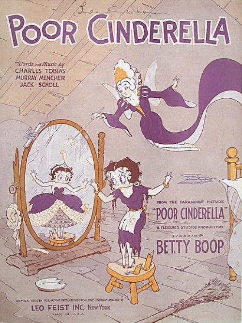 Мультфильм с участием Betty Boop на русском языке (субтитрами) - Poor Cinderella, 1934 год. - Моё, Мультфильмы, Анимация, Английский язык, Betty Boop, Бетти буп, Золушка, Видео, Длиннопост