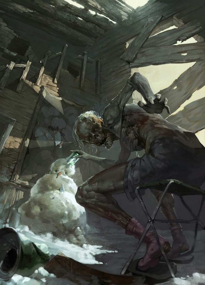 Картинки для альбом-проекта EVILBOOK Evilbook, Ужасы, Иллюстрации, Чудовища, Альбом, Длиннопост