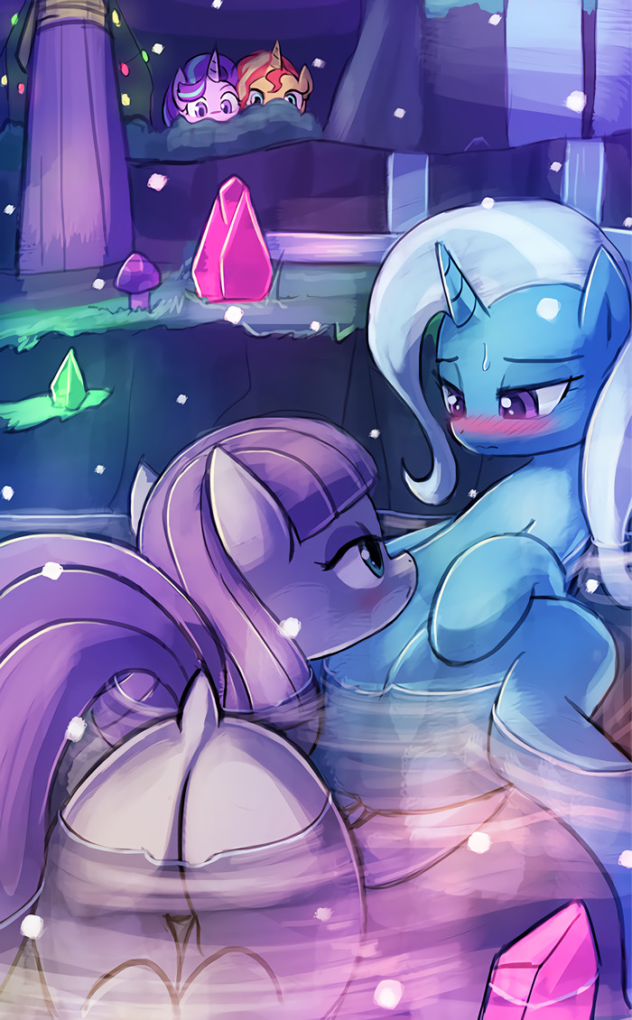 Hot Night - Maud pie, Trixie, Starlight Glimmer, Sunset shimmer, MLP Edge, Shipping, My little pony, MLP Lesbian