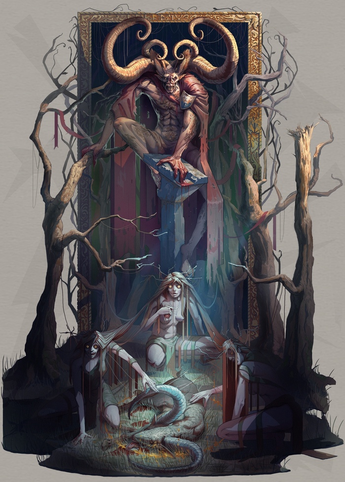 Картинки для альбом-проекта EVILBOOK (Часть2) Evilbook, Ужасы, Иллюстрации, Чудовища, Альбом, Длиннопост, Картинки, Арт