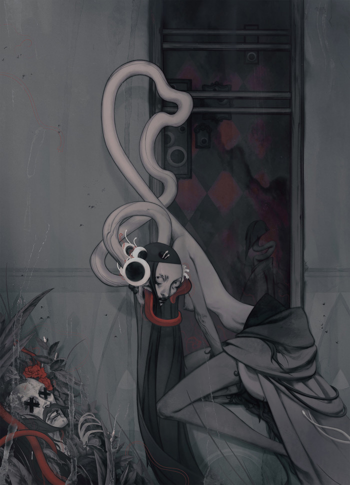 Картинки для альбом-проекта EVILBOOK (Часть2) Evilbook, Ужасы, Иллюстрации, Чудовища, Альбом, Длиннопост, Картинки, Арт