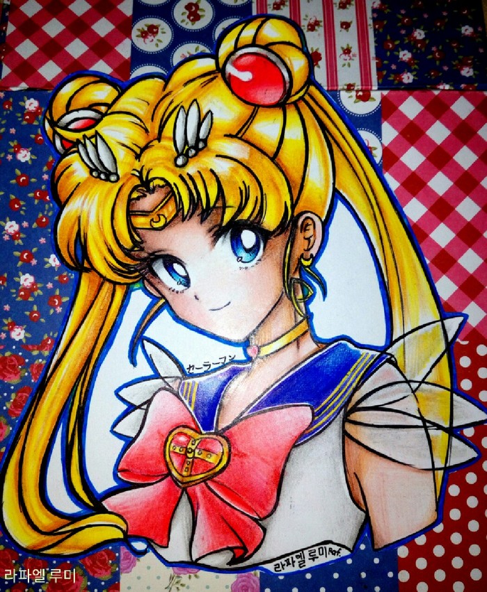 Sailor Moon Fan Art (in color) - My, Art, Anime art, Artstation, Sailor Moon, , , Color, 