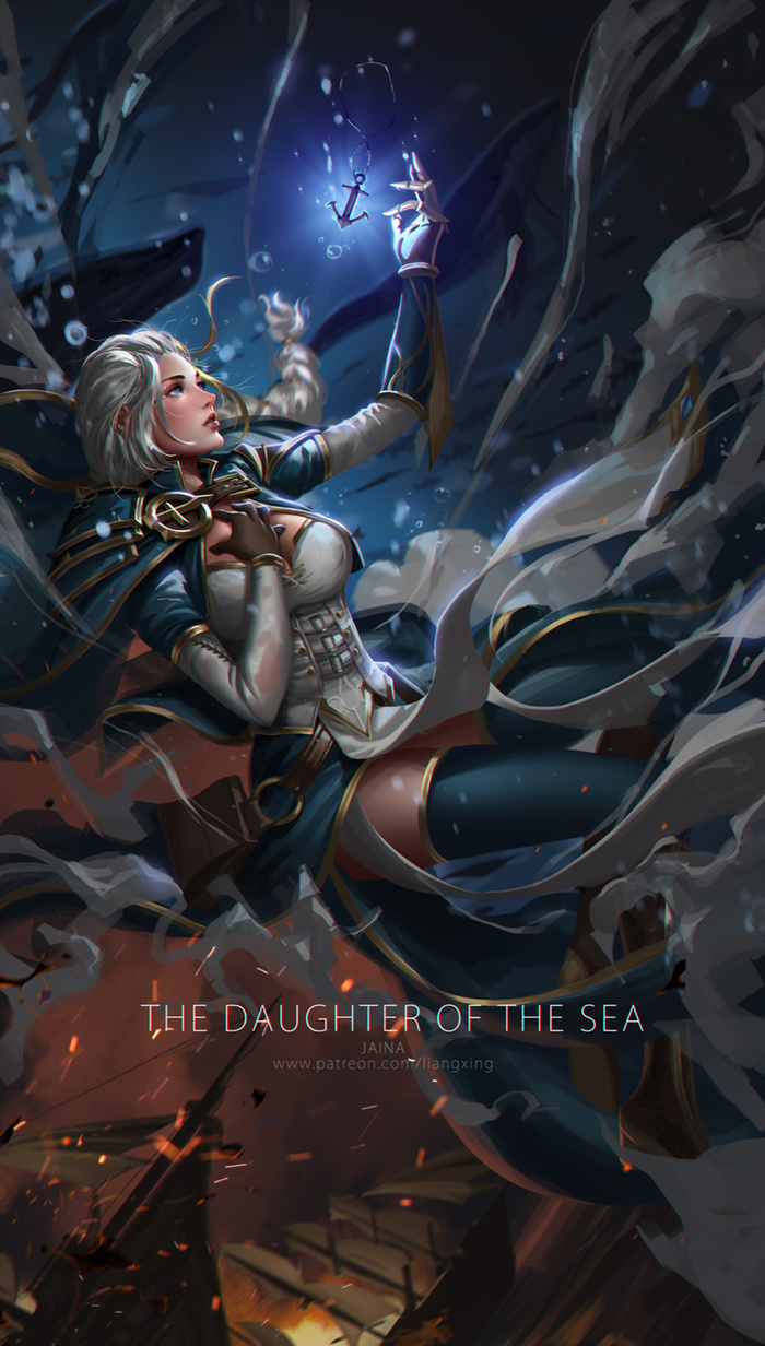 The Daughter Of The Sea Art , Liang Xing, WOW, World of Warcraft, Warcraft, Jaina Proudmoore, ,  