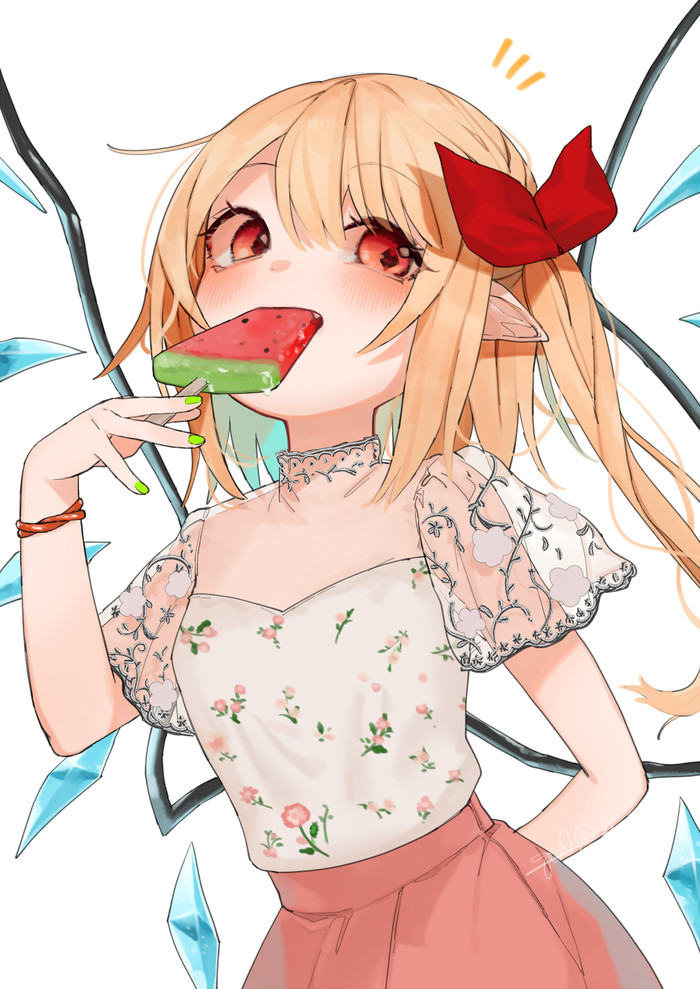 Did you want too? - Touhou, Anime art, Loli, Flandre scarlet, Gotoh510