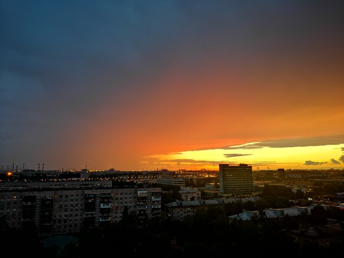 Sunset after a rainstorm - My, Saint Petersburg, The photo, Mobile photography